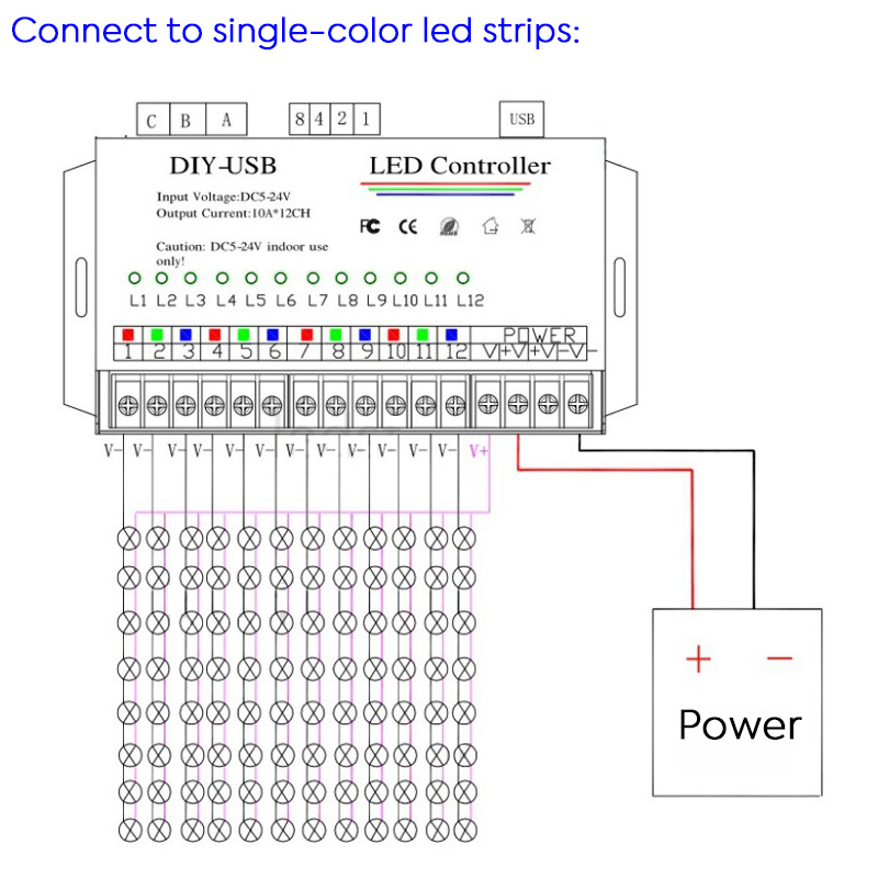 12CH DIY USB Computer Programmable Single Color Or RGB PWM LED Controller 12CH DIY USB Computer Programmable Single Color Or RGB PWM LED Controller